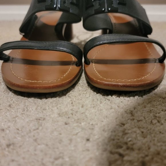 Tory Burch Lowell 2 Perforated Leather Heel Black Size 10.5 - Picture 8 of 12